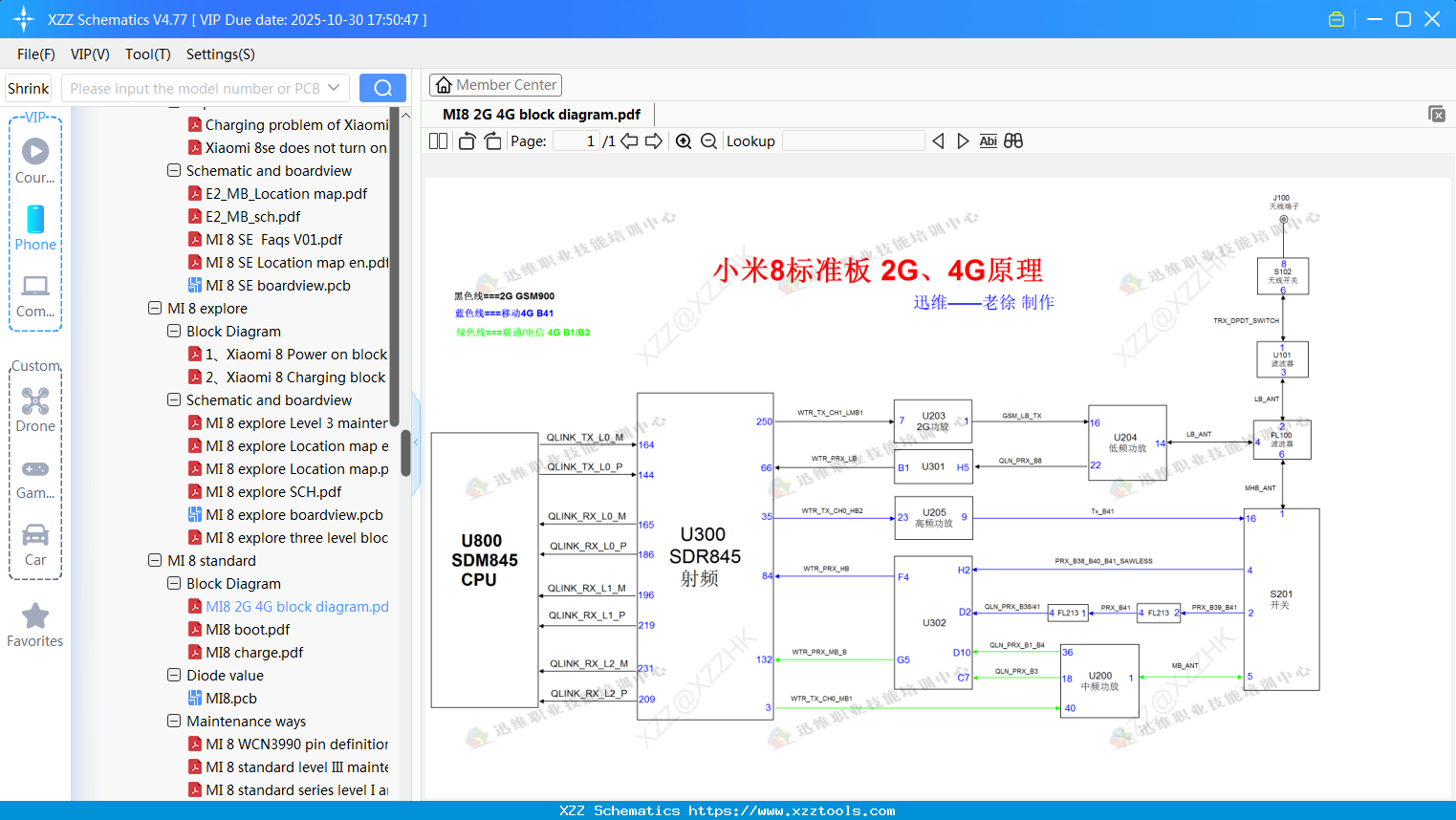 Xiaomi MI8 2G 4G Block Diagram